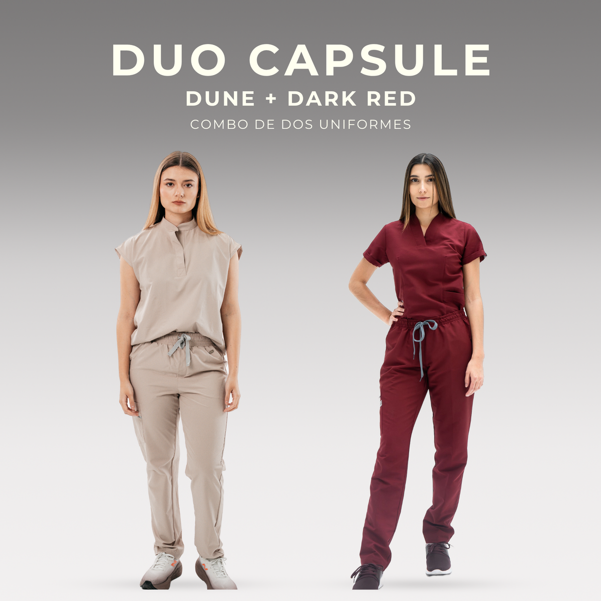 Duo Capsule - Dark red + Dune