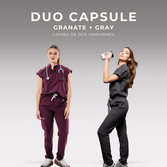 Duo Capsule - Gray + Granate Wide leg